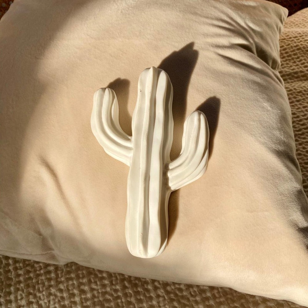 White Cactus Wall Decor